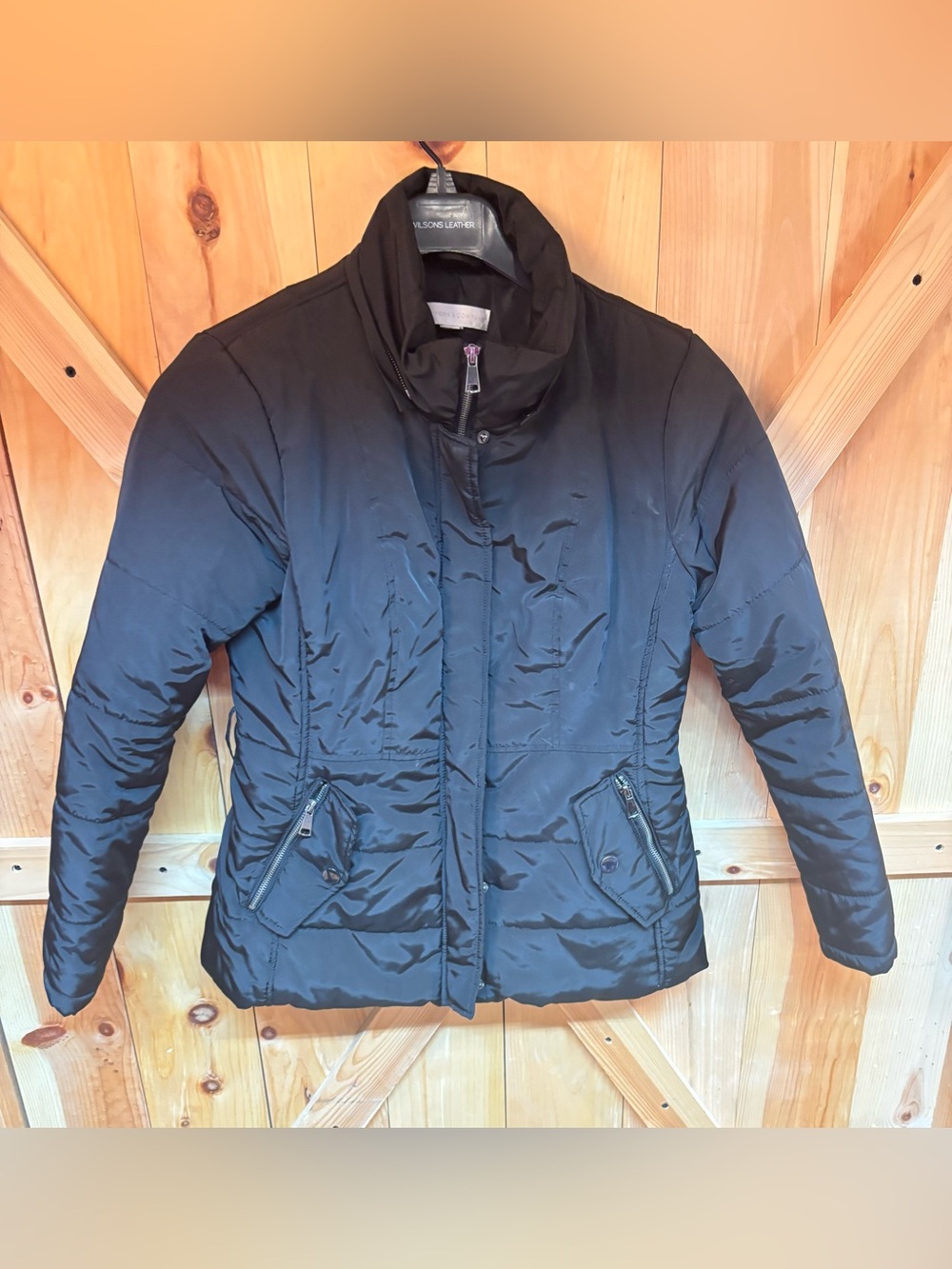 New York & Company Black Puffer Jacket size small with pockets
